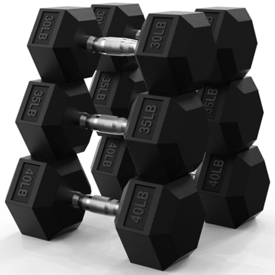 Hex Dumbbell Set - Hex Dumbbell Set 45-550 lb Rubber