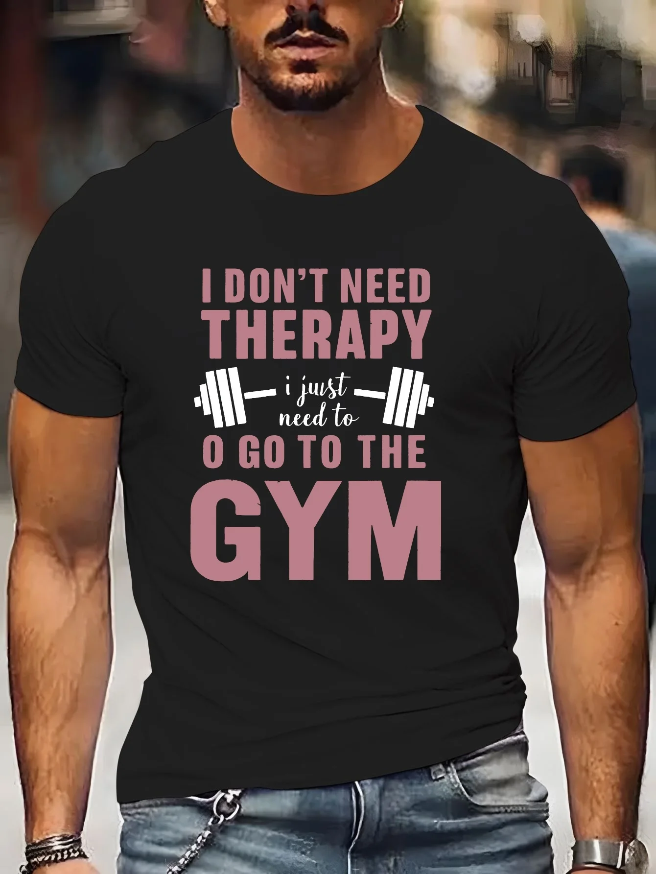 Home Gym China - Men Black Tee Therapy Gym Dumbbell