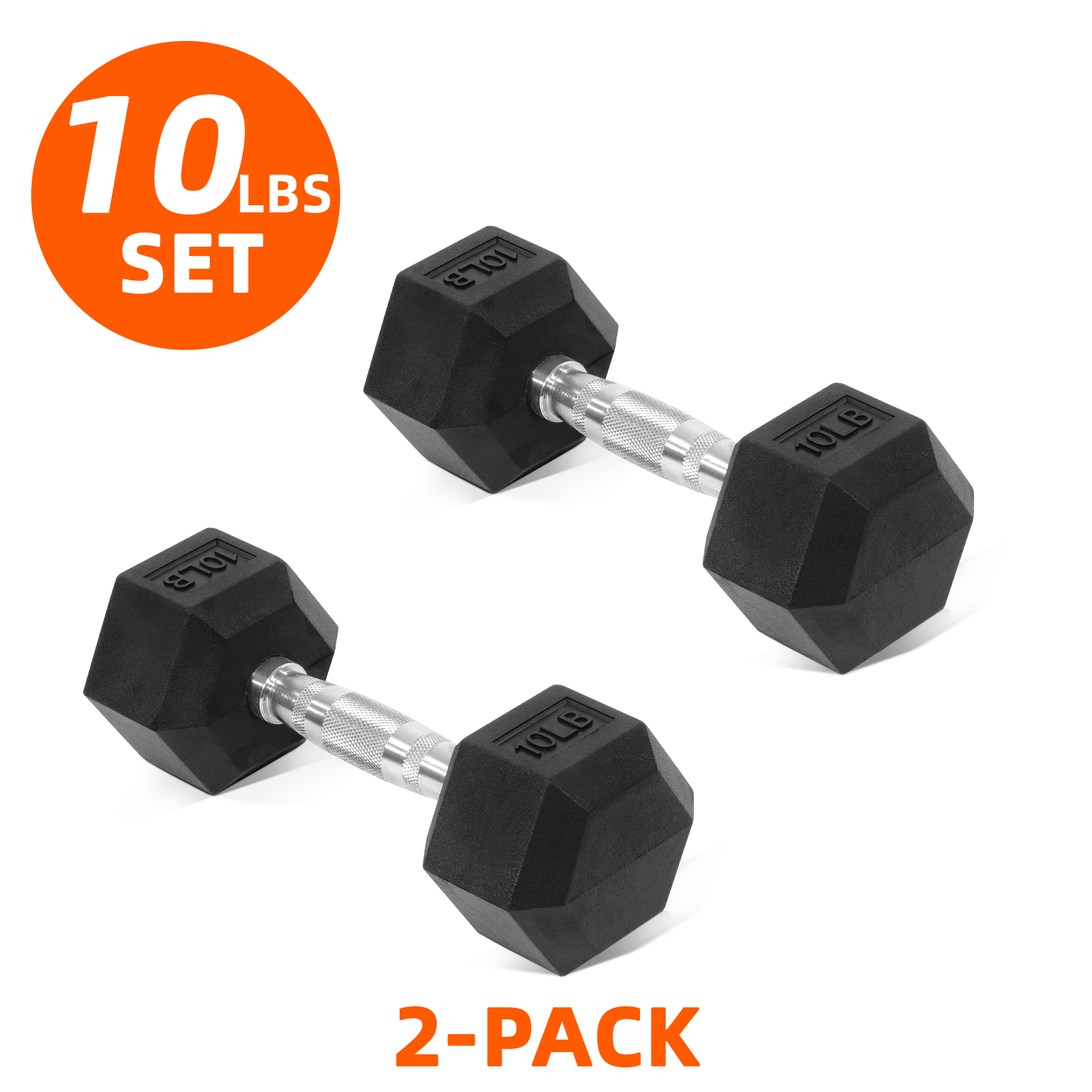 Home Gym Mma - Rubber Coated Hex Dumbbell 10 to