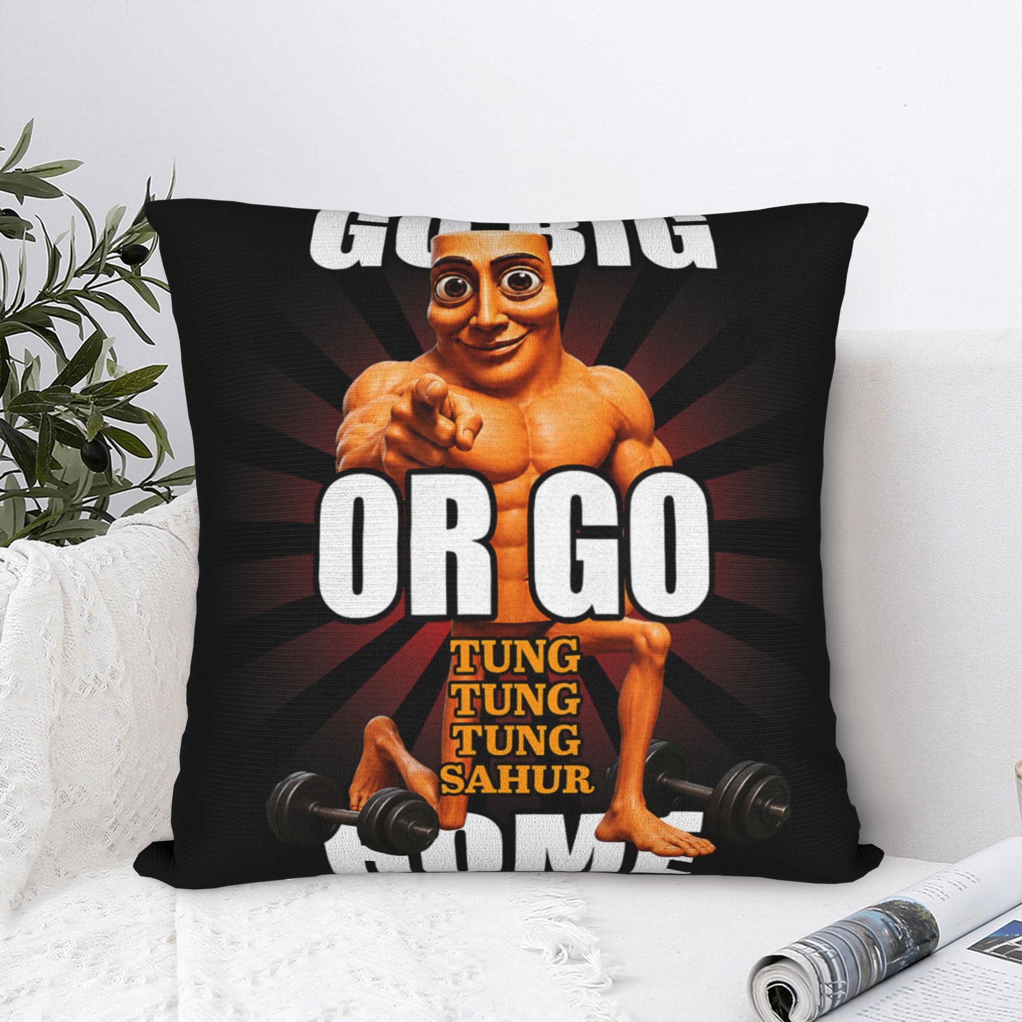 Home Gym Yes Or No - Pillow Case Go Big or Go
