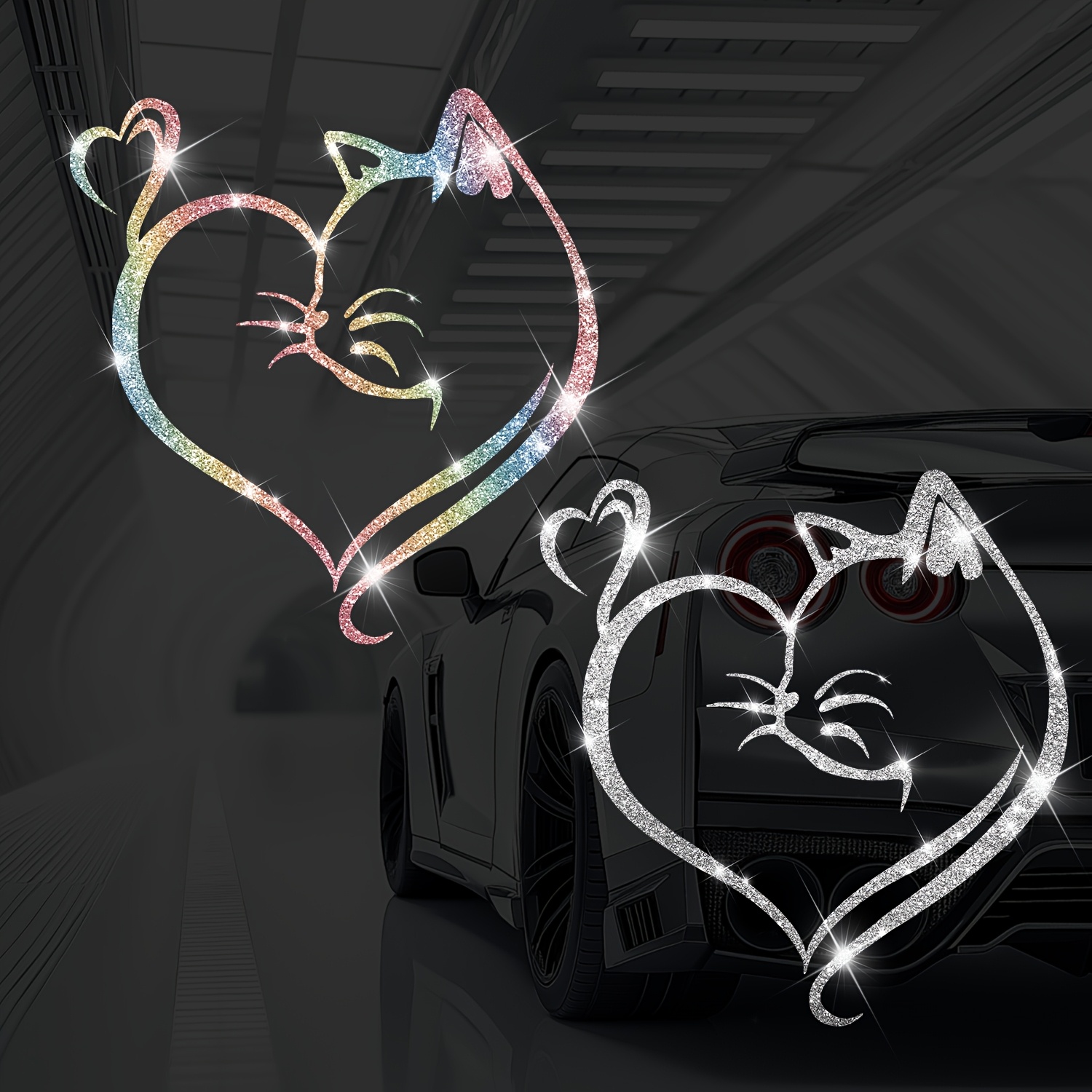 Weight Plate Bumper - 1PC Imitation Diamond Glitter Cat Heart