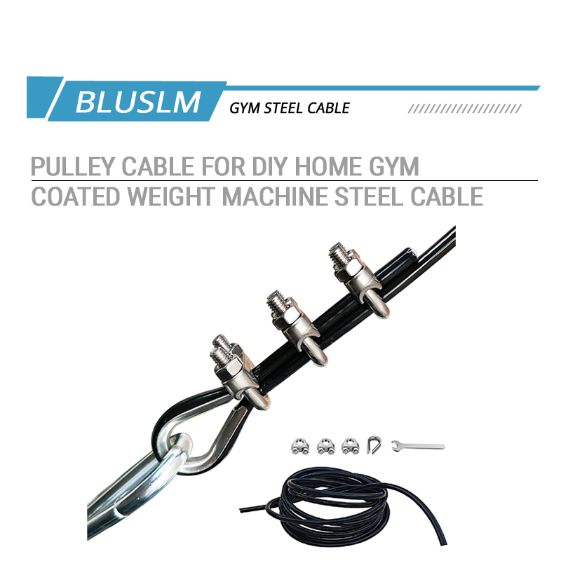 Home Gym Cable Pulley System - 5mm TPU Coated Steel Replacement Cable