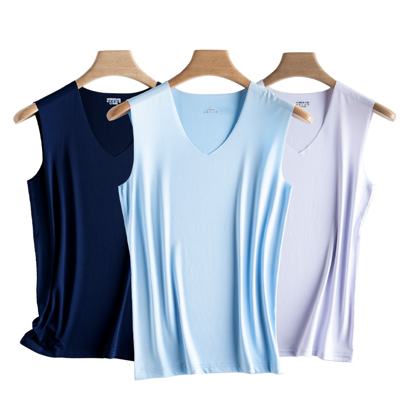 Home Gym China - Silk Tank Tops Seamless Mens Vest