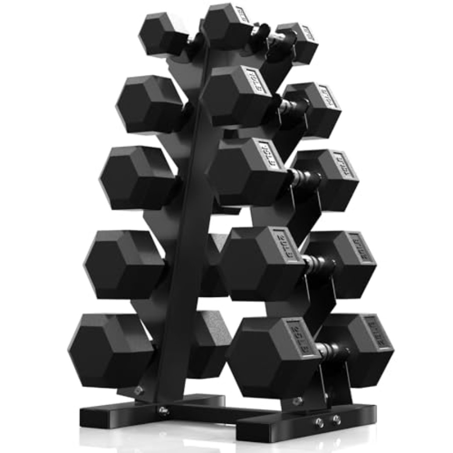 Hex Dumbbell Set - Hex Dumbbell Sets with Rack 60-550lb