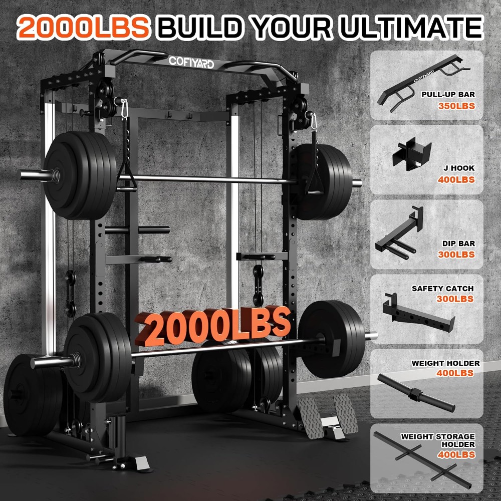 Multi Function Squat Power Cag - Home Gym Cable Pulley System review and price