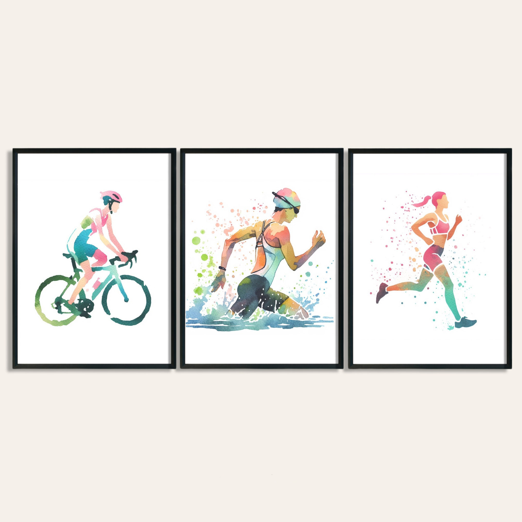 3pcs Women's Triathlon Art Pos - Home Gym Yes Or No review and price