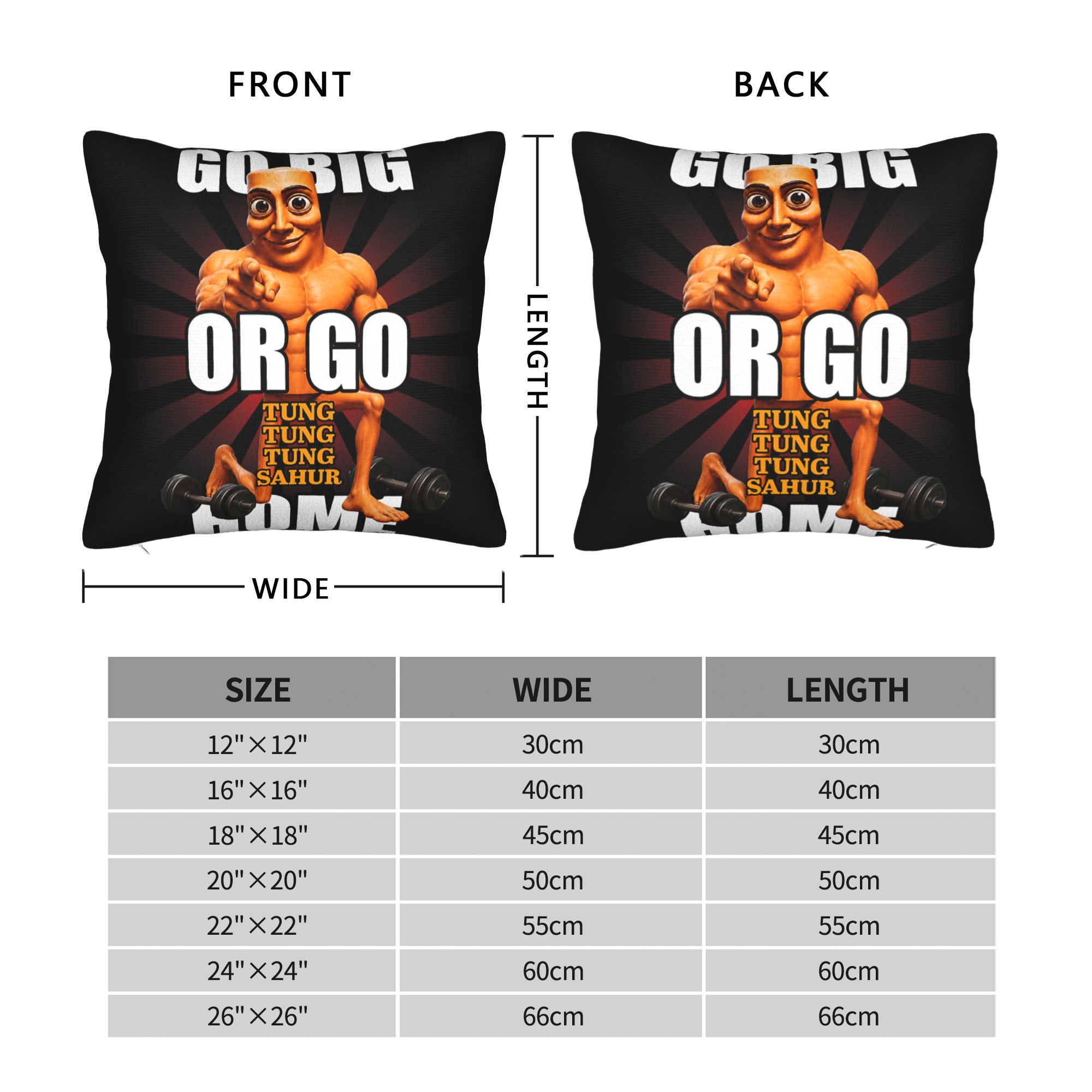 Pillow Case Go Big or Go Tung  - Home Gym Yes Or No review and price