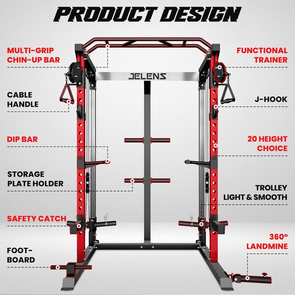 2000LBS Multi-Function Power R - Home Gym Cable Pulley System review and price