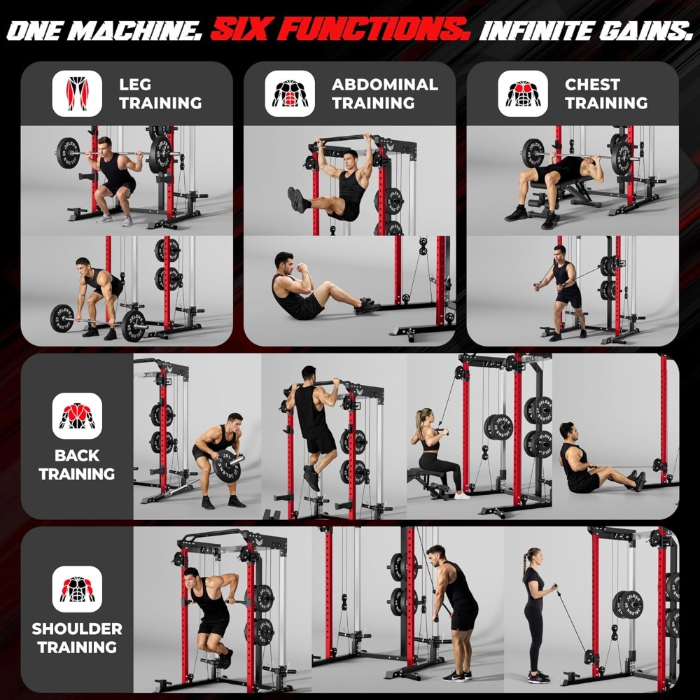 2000LBS Multi-Function Power R - Home Gym Cable Pulley System review and price