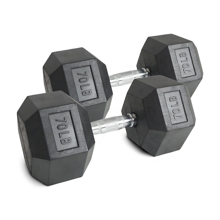 70lb Rubber Hex Dumbbell Set C - Hex Dumbbell Set review and price