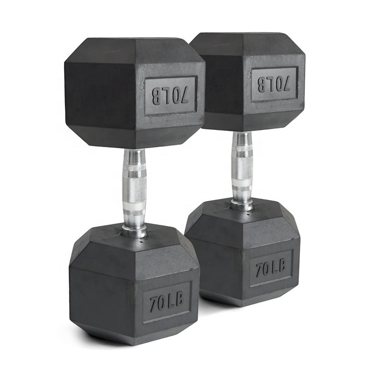 70lb Rubber Hex Dumbbell Set C - Hex Dumbbell Set review and price