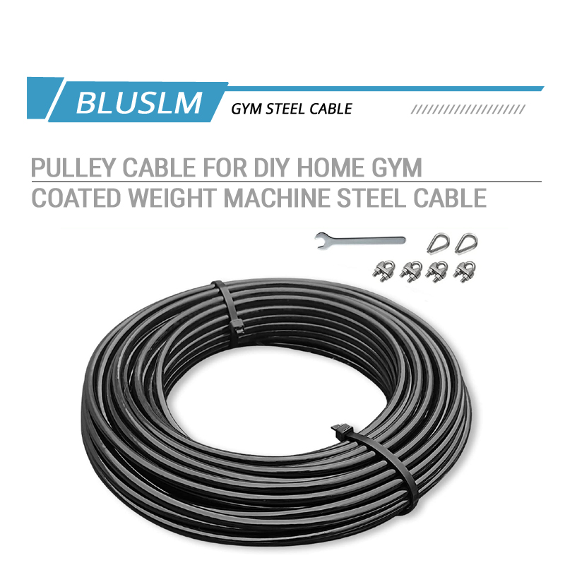 5mm TPU Coated Steel Replaceme - Home Gym Cable Pulley System review and price