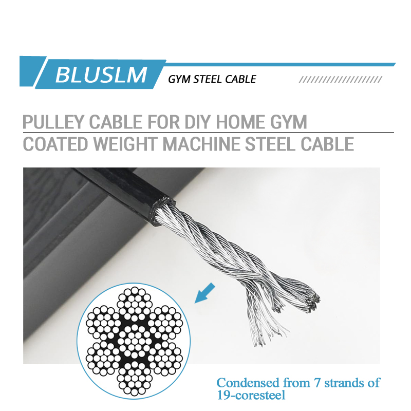 5mm TPU Coated Steel Replaceme - Home Gym Cable Pulley System review and price