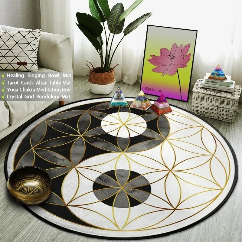 Yin Yang Taiji Round Rug Flowe - Home Gym Mma review and price