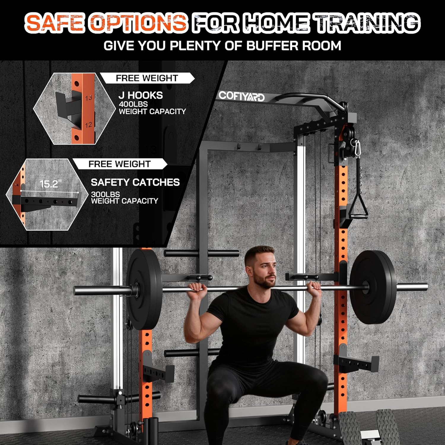 Power Cage, Power Rack with Du - Home Gym Cable Pulley System review and price