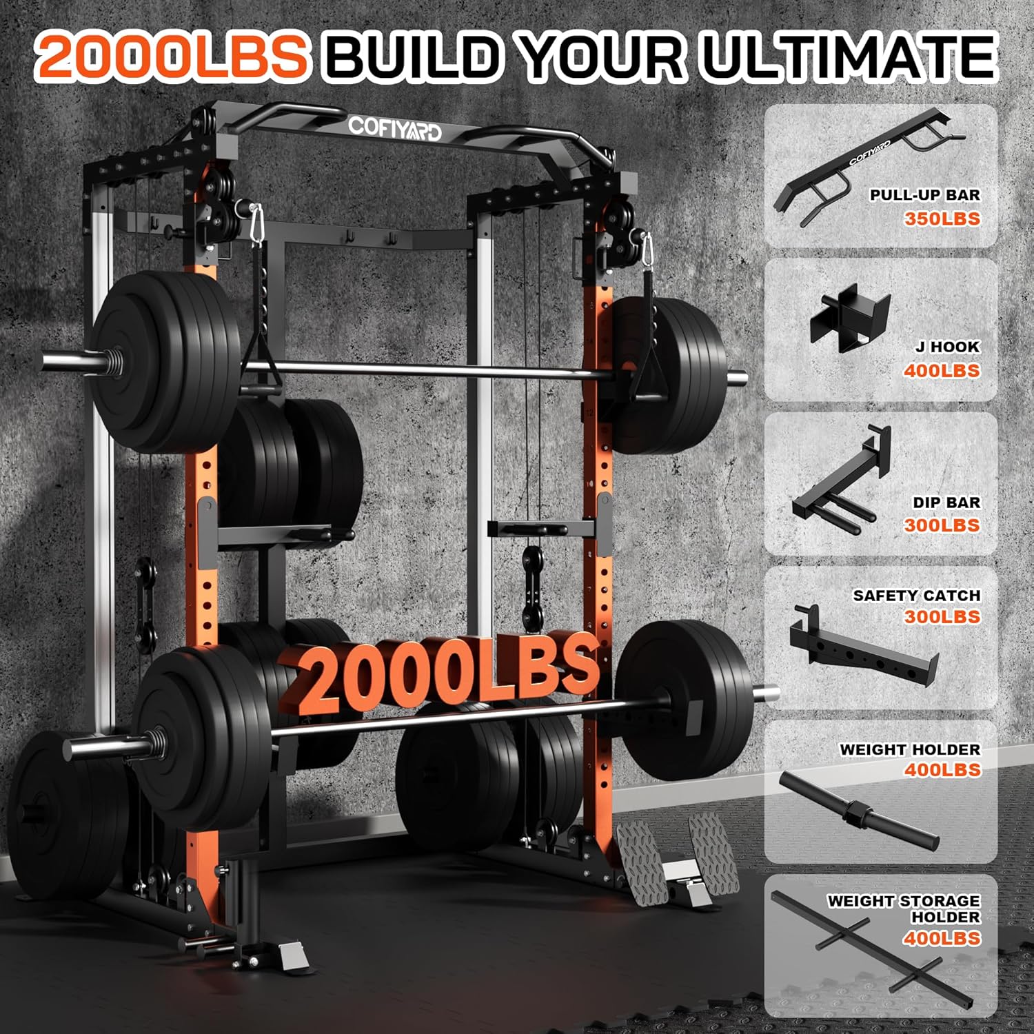 Power Cage, Power Rack with Du - Home Gym Cable Pulley System review and price