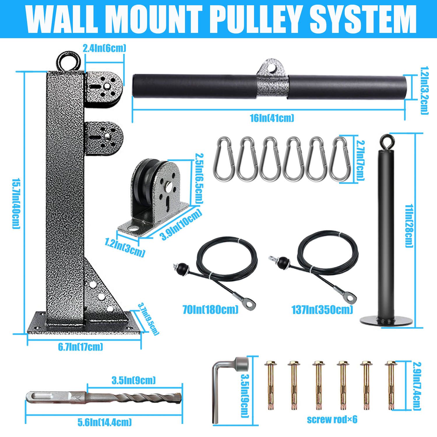 Fitness Wall Mounted Pulley Sy - Home Gym Cable Pulley System review and price