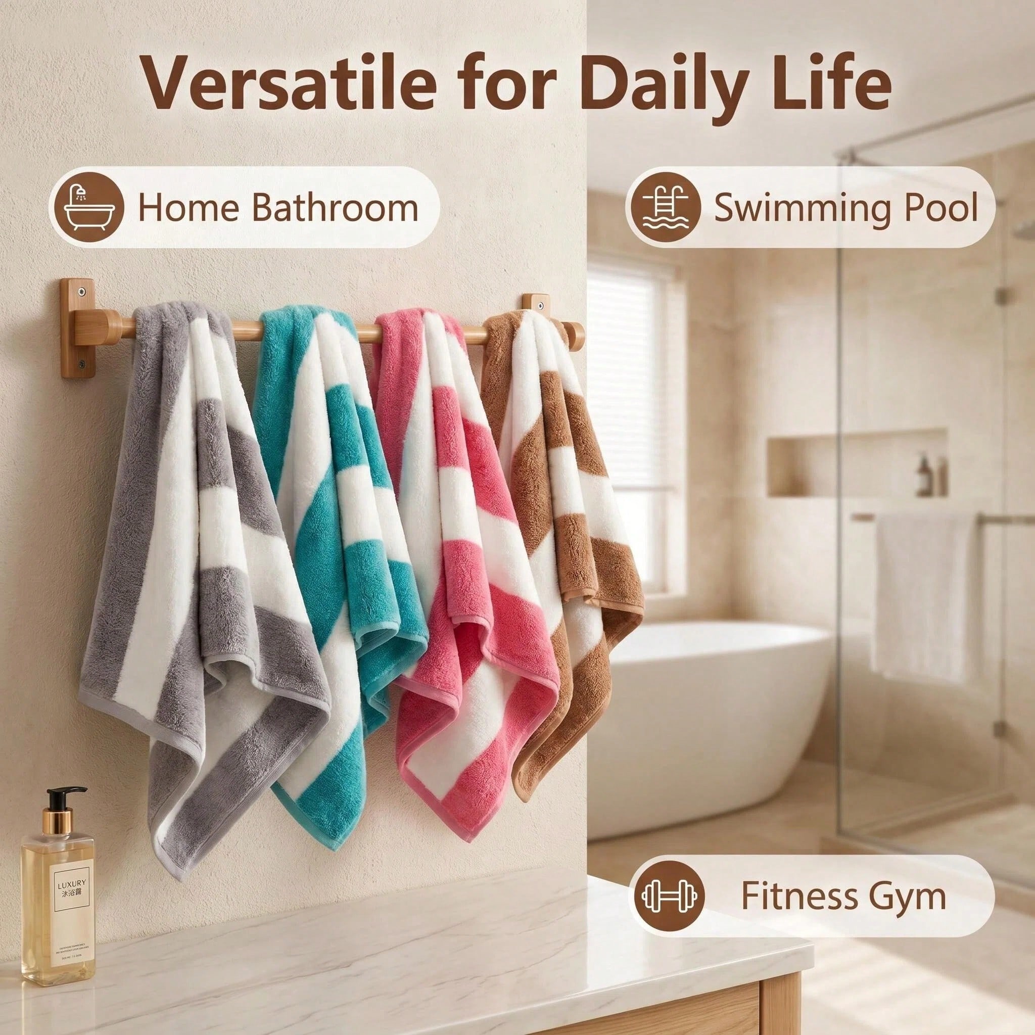 Ultra-Soft  Large Beach Towel  - Home Gym Luxury review and price