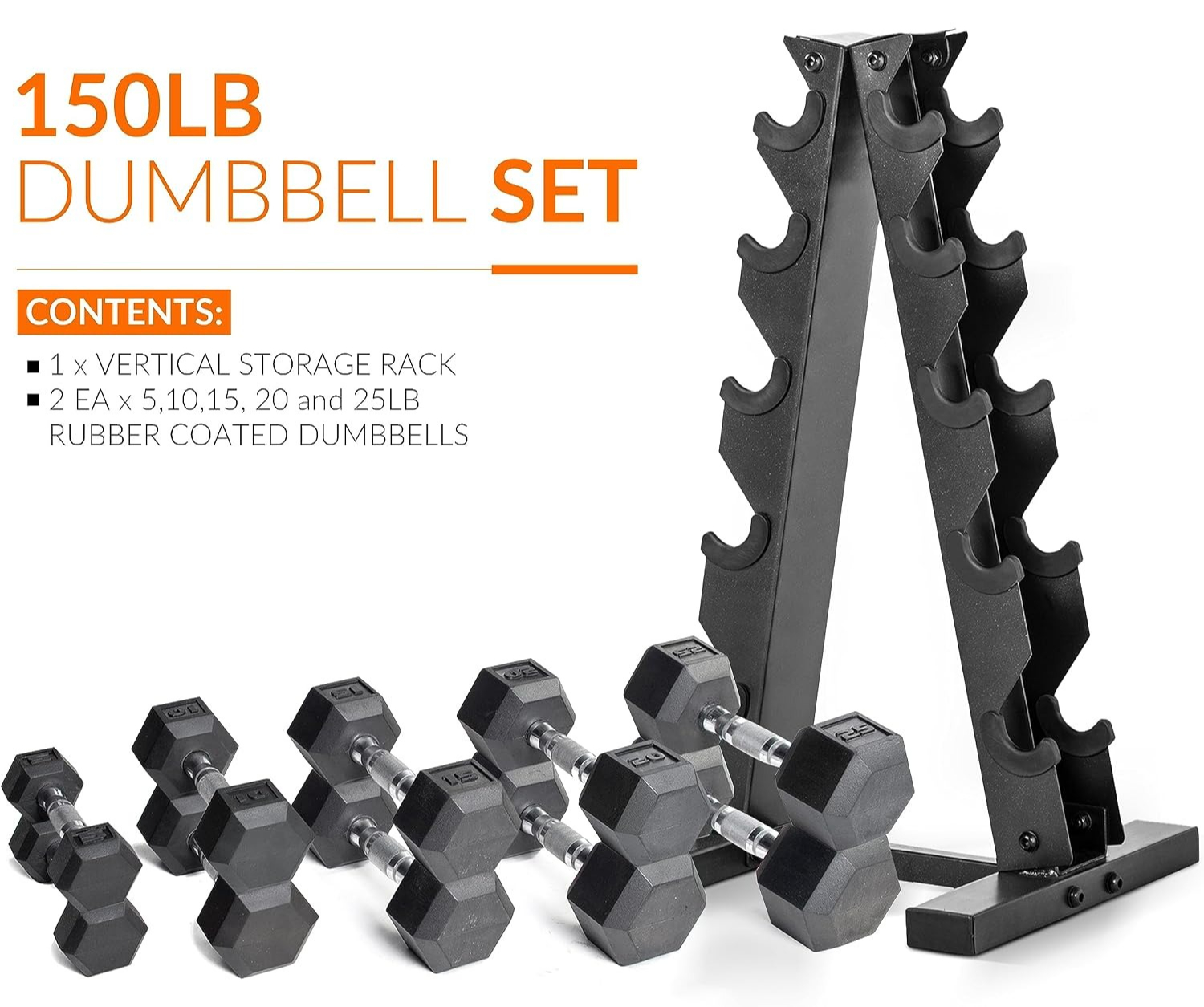 Rubber Coated Hex Dumbbell Set - Hex Dumbbell Set review and price